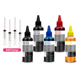 MorePage Universal Refill DYE Ink Kit For Epson Canon HP Brother DELL Inkjet Deskjet CISS Cartridge Printer Ink
