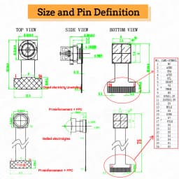 OV2640 Camera Module for ESP32-CAM 2 Million Pixels 66 120 160 Degree Next 850nm Night Vision 24PIN 0.5MM Pitch 2MP 21MM 75MM