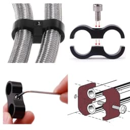 AN4 AN6 AN8 AN10 Fittings Anodized Line automotive Clamps Rubber Hose Clamp Line Oil Fuel Water Lupo Separator Kit Pipe Clamps