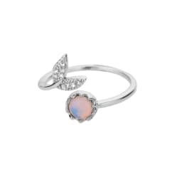 Zircon Moon Star Rings For Women Stainless Steel Glowing Moon Star Adjustable Finger Ring Aesthetic Wedding Jewelery Gift Femme