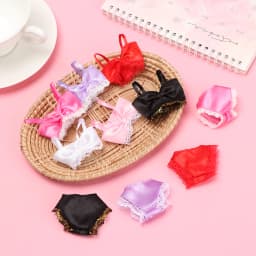 1set Doll Clothes Pajamas Colorful Clothing Underwear Lingerie Bra Dress Lace Homewear Accessories Clothes for 1/6 Doll