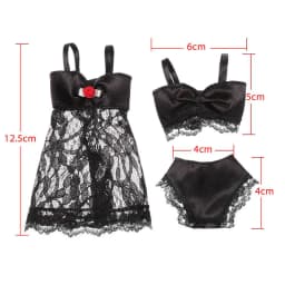 1set Doll Clothes Pajamas Colorful Clothing Underwear Lingerie Bra Dress Lace Homewear Accessories Clothes for 1/6 Doll