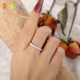 So-Bling S925 Sterling Silver Rings For Women Elegant Fine Cubic Zirconia Ring Bridal Wedding Engagement Women Trendy Jewelry