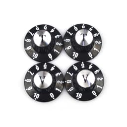 2/4pcs Aluminum Guitar Tone and Volume Speed Control Knobs Silver Silver Top Hat Bell For GB LP SG Electric Guitar