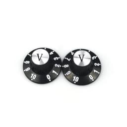 2/4pcs Aluminum Guitar Tone and Volume Speed Control Knobs Silver Silver Top Hat Bell For GB LP SG Electric Guitar