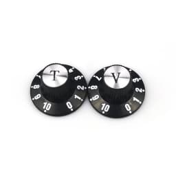 2/4pcs Aluminum Guitar Tone and Volume Speed Control Knobs Silver Silver Top Hat Bell For GB LP SG Electric Guitar