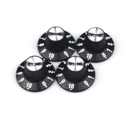 2/4pcs Aluminum Guitar Tone and Volume Speed Control Knobs Silver Silver Top Hat Bell For GB LP SG Electric Guitar