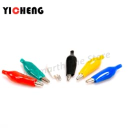 6Pcs DIY Alligator Clip Test Clip Power Cord Clip Battery Clip for Experiment, Small Length 28mm Clip