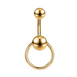 ZS 1 Piece Gold Color Stainless Steel Belly Ring Flower Heart CZ Crystal Navel Belly Button Rings Butterfly Navel Piercings 14G