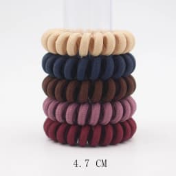 5Pcs/set New Fashion Matt Solid Telephone Wire Elastic Hair Band Frosted Spiral Cord Rubber Band Hair Tie Stretch Head Band Gum