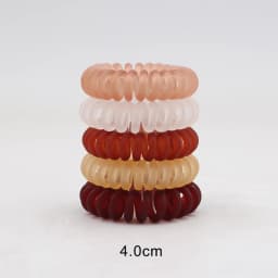 5Pcs/set New Fashion Matt Solid Telephone Wire Elastic Hair Band Frosted Spiral Cord Rubber Band Hair Tie Stretch Head Band Gum