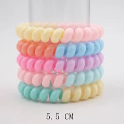 5Pcs/set New Fashion Matt Solid Telephone Wire Elastic Hair Band Frosted Spiral Cord Rubber Band Hair Tie Stretch Head Band Gum