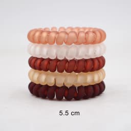 5Pcs/set New Fashion Matt Solid Telephone Wire Elastic Hair Band Frosted Spiral Cord Rubber Band Hair Tie Stretch Head Band Gum