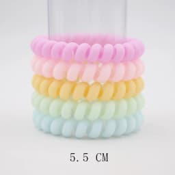 5Pcs/set New Fashion Matt Solid Telephone Wire Elastic Hair Band Frosted Spiral Cord Rubber Band Hair Tie Stretch Head Band Gum