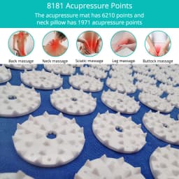 Acupressure Mat Massage Mat Pillow Set Applicator for Neck Foot Yoga Mat with Needle Back Cushion