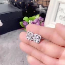 Huitan Geometric Stud Earrings Women Daily Wear Party Shiny Cubic Zirconia Ear Piercing Accessories Fashion Contracted Jewelry
