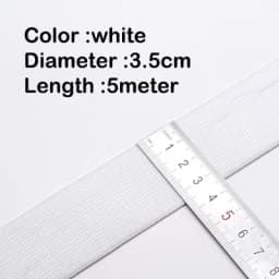 5Meters Sewing Elastic Band Heavy Stretch High Elasticity Knit Elastic Band for Sewing Waistband Elastic White black 10-60MM