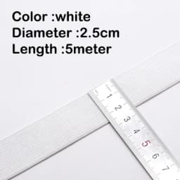5Meters Sewing Elastic Band Heavy Stretch High Elasticity Knit Elastic Band for Sewing Waistband Elastic White black 10-60MM