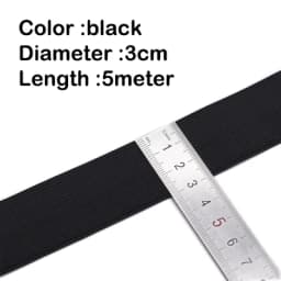 5Meters Sewing Elastic Band Heavy Stretch High Elasticity Knit Elastic Band for Sewing Waistband Elastic White black 10-60MM