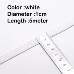 5Meters Sewing Elastic Band Heavy Stretch High Elasticity Knit Elastic Band for Sewing Waistband Elastic White black 10-60MM