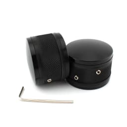 2xMotorcycle Front Axle Nut Covers Caps Aluminum Black/Chrome For Harley Sportster Touring Softail Dyna VRSC Fat Bob Wide Glide