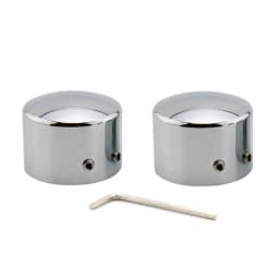 2xMotorcycle Front Axle Nut Covers Caps Aluminum Black/Chrome For Harley Sportster Touring Softail Dyna VRSC Fat Bob Wide Glide