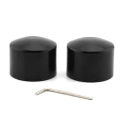 2xMotorcycle Front Axle Nut Covers Caps Aluminum Black/Chrome For Harley Sportster Touring Softail Dyna VRSC Fat Bob Wide Glide
