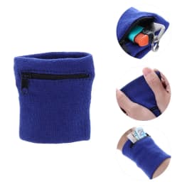 Unisex Colorful Cotton Wrist Band Wrist Protection Purse Bag With Zipper Pocket Sports Wristband For Gym Sports Running Cycling