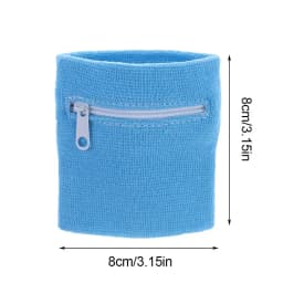 Unisex Colorful Cotton Wrist Band Wrist Protection Purse Bag With Zipper Pocket Sports Wristband For Gym Sports Running Cycling