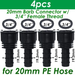 SPRYCLE 4PC 1/2" 3/4" Female Male Thread Connector To Barb 16mm 20mm 25mm PE Hose Adapter Garden Irrigation Drip Watering System