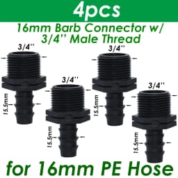SPRYCLE 4PC 1/2" 3/4" Female Male Thread Connector To Barb 16mm 20mm 25mm PE Hose Adapter Garden Irrigation Drip Watering System