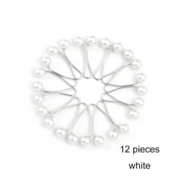 12pcs /Set Pins Hijab Pearl Pins Headscarf Durag Soft Turban Head Wraps For Women Scarf Clips Muslim Arab Hijab Accessories