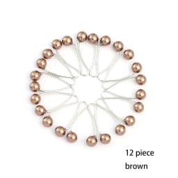 12pcs /Set Pins Hijab Pearl Pins Headscarf Durag Soft Turban Head Wraps For Women Scarf Clips Muslim Arab Hijab Accessories