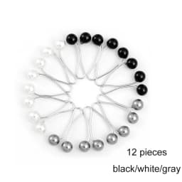12pcs /Set Pins Hijab Pearl Pins Headscarf Durag Soft Turban Head Wraps For Women Scarf Clips Muslim Arab Hijab Accessories