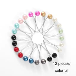 12pcs /Set Pins Hijab Pearl Pins Headscarf Durag Soft Turban Head Wraps For Women Scarf Clips Muslim Arab Hijab Accessories
