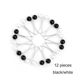 12pcs /Set Pins Hijab Pearl Pins Headscarf Durag Soft Turban Head Wraps For Women Scarf Clips Muslim Arab Hijab Accessories