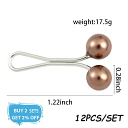 12pcs /Set Pins Hijab Pearl Pins Headscarf Durag Soft Turban Head Wraps For Women Scarf Clips Muslim Arab Hijab Accessories