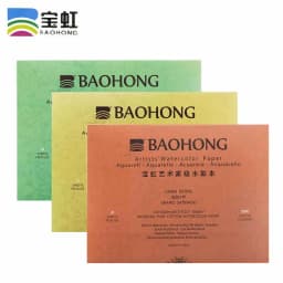 Baohong 100% Cotton Artist Watercolor Paper 300g 20sheets Professional Watercolor Sketchbook Pad For Painting Art Supplies