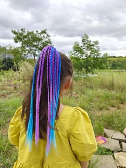 1 PCS New Girls Colorful Wigs Ponytail Kids Hair Accessories Hair Ornament Headbands Rubber Bands Beauty Hair Bands