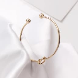 New Trendy Round Circular Open Knot Cuff Bangle Bracelets For Women Elegant Gold Color Noeud Armband Pulseiras Girl Jewelry