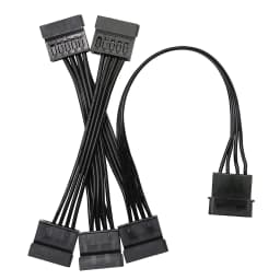 Molex 4pin IDE 1 to 5 SATA 15Pin Hard Drive Power Supply Splitter Cable Cord for DIY PC Sever 4-pin to 15-pin Power 60CM
