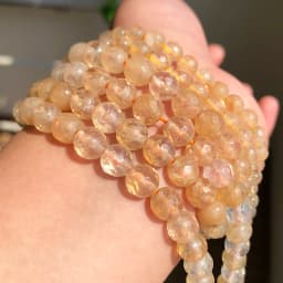 4-10mm Faceted Yellow Citrines Quartzs Stone Beads Natural Loose Spacer Beads for Jewelry Making DIY Bracelet Accessories 15''