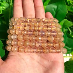 4-10mm Faceted Yellow Citrines Quartzs Stone Beads Natural Loose Spacer Beads for Jewelry Making DIY Bracelet Accessories 15''