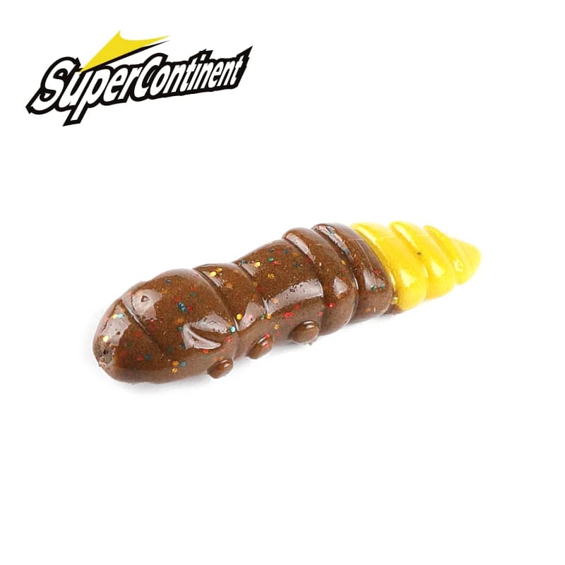Supercontinent Pupa Soft Lures Soft Plastic Lures Larva 38mm/18pcs Floating Freshwater Swimbaits Silicone Soft Bait Worm