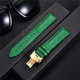 REMZEIM Bamboo Pattern Genuine Leather Watch Strap First layer Cowhide Watch Band 18/20/22/24mm With Steel Butterfly Buckle