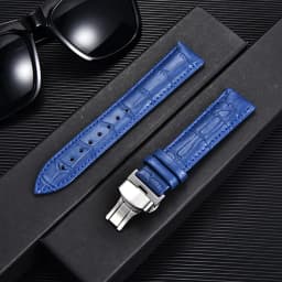 REMZEIM Bamboo Pattern Genuine Leather Watch Strap First layer Cowhide Watch Band 18/20/22/24mm With Steel Butterfly Buckle