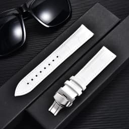 REMZEIM Bamboo Pattern Genuine Leather Watch Strap First layer Cowhide Watch Band 18/20/22/24mm With Steel Butterfly Buckle