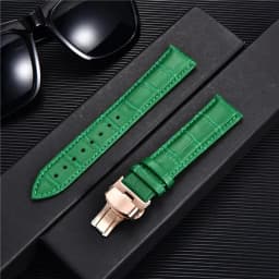 REMZEIM Bamboo Pattern Genuine Leather Watch Strap First layer Cowhide Watch Band 18/20/22/24mm With Steel Butterfly Buckle