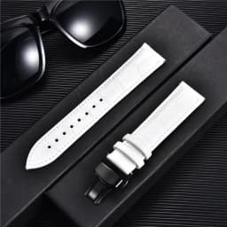 REMZEIM Bamboo Pattern Genuine Leather Watch Strap First layer Cowhide Watch Band 18/20/22/24mm With Steel Butterfly Buckle