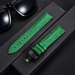REMZEIM Bamboo Pattern Genuine Leather Watch Strap First layer Cowhide Watch Band 18/20/22/24mm With Steel Butterfly Buckle